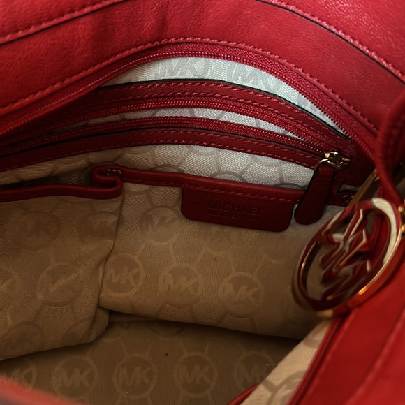 Red leather Michael Kors bag in immaculate condition. - Picture 7 of 10